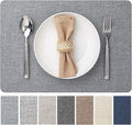 Faux Leather Placemats Set of 6 Vinyl Washable Wipeable Table Mats by BAROYAL