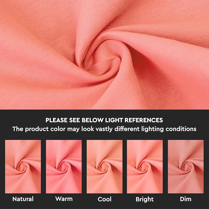 Encasa XO Table Runner 13"x72" Long | Cotton Canvas Fabric | Coral Solid Color - Image 3