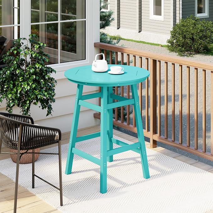 Costaelm Patio Bistro Table, Outdoor Bistro Dining Pub Table - Image 2