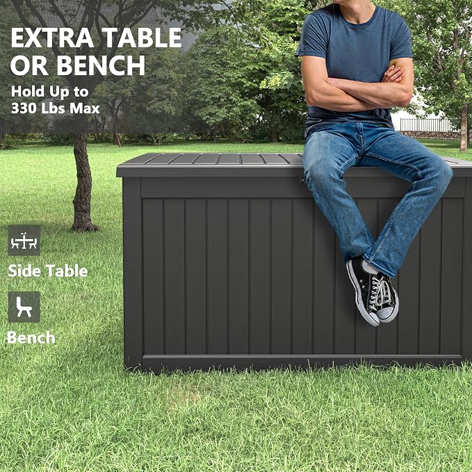 KAMABOKO 230 Gallon Outdoor Storage Box, Resin Deck Boxes Indoor and outdoor - Image 3