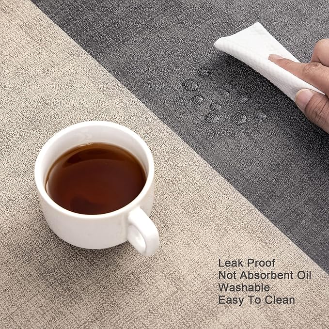 Myir JUN Placemats Dual Sided, Faux Leather Place Mats Set of 4 Indoor Placemat - Image 3