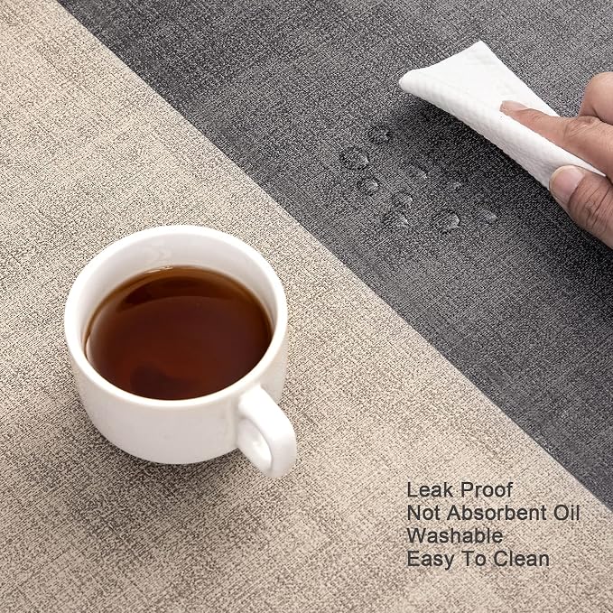 Myir JUN Placemats Dual Sided, Faux Leather Place Mats Set of 6 Indoor Placemat - Image 3