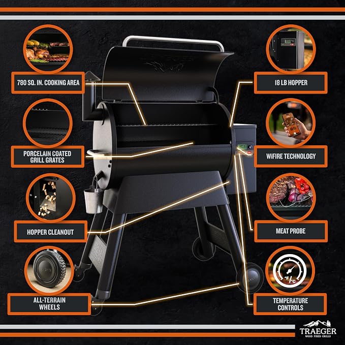 Traeger Grills Pro 780 Wood Pellet Smoker Grill, 6-in-1 BBQ Pellet Grill Combo - Image 5