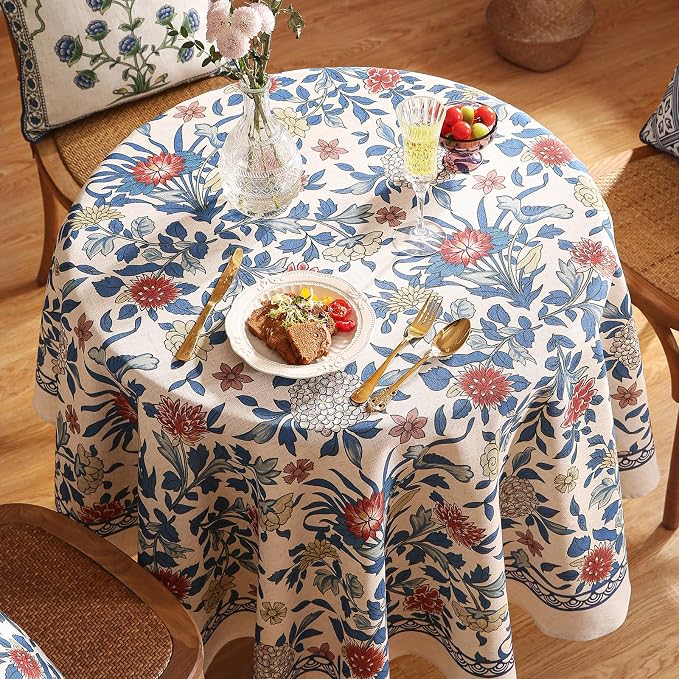 patdrea Designer Small Blue Tablecloth - Image 3