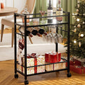 Bar Cart with Wine Rack, Serving Cart by HOME