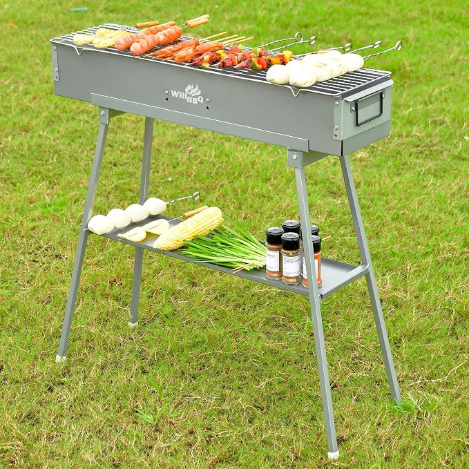 WILLBBQ Charcoal Grills Commercial Quality Portable Hibachi BBQ Lamb Skewer - Image 2