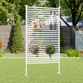 Outdoor Privacy Screen with Stand, Rustproof Metal Fence Panel, 35.43’’ x 71’’ by CaroTex