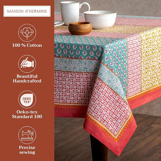 Maison d' Hermine Table Cloth Rectangle Table 100% Cotton 60 x 108 Inches - Image 2