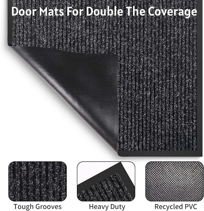 Front Door Mat Indoor Outdoor Entrance, Non-Slip Absorbent Entryway Mat - Image 7