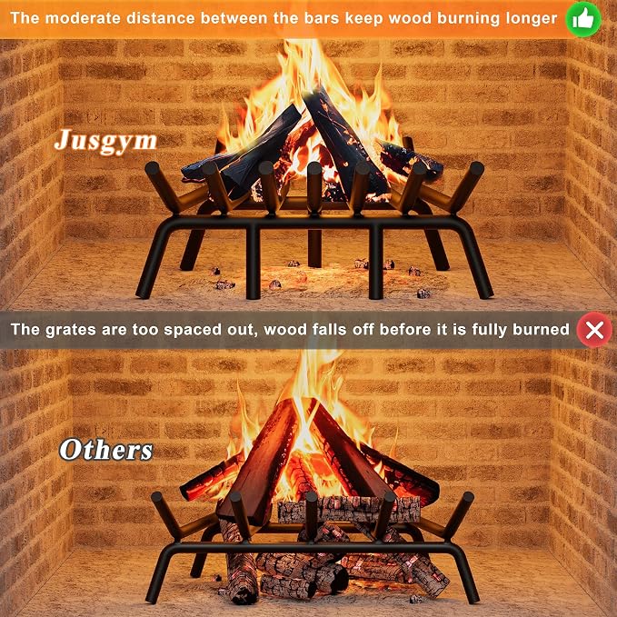 Fireplace Grate 21 Inch with 7 Support Legs, Round Solid Steel Heavy Duty - Image 3