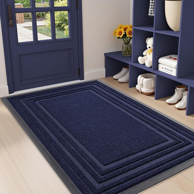 Buganda Front Door Mat Indoor Outdoor Entrance, Non-Slip Natural Rubber Doormats by Buganda