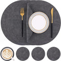 Homaxy Round Faux Leather Placemats and Coasters, Washable Dual-Side Table Mats by Homaxy