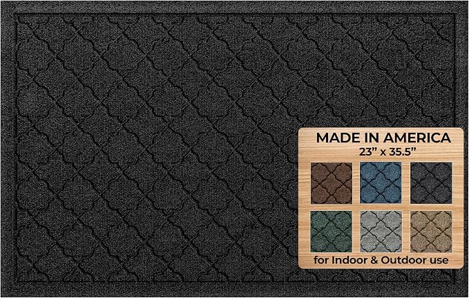 WaterHog Heavy Duty Doorway Mat, Made in USA, Durable & Skid-Resistant Entryway by BungalowFlooring