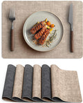 Faux Leather Vinyl Placemats Set of 6 Wipeable Heat Resistant Place Mats 100% by Unknown