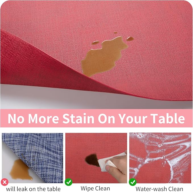Maxpearl Faux Leather Placemats Set of 6 - Image 4
