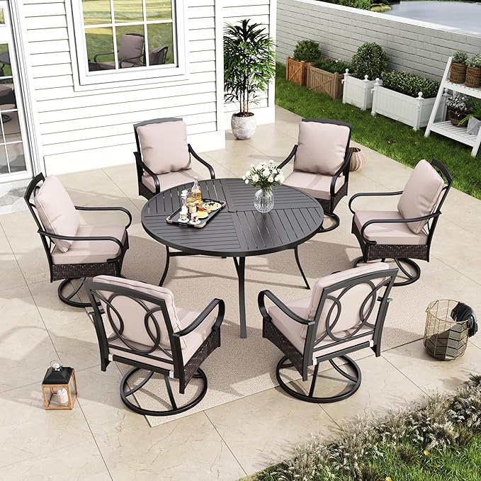 MFSTUDIO 7 Piece Outdoor Patio Dining Sets by MFSTUDIO