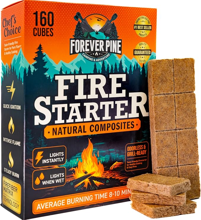 Fire Starter Cubes, Waterproof & Odorless Firestarter Squares by ForeverPine