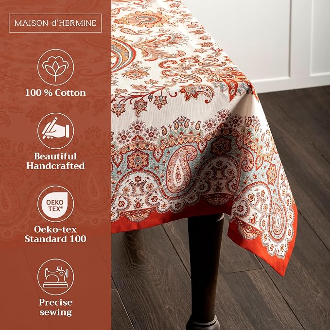 Maison d' Hermine Table Cloth Rectangle Table 100% Cotton 54 x 72 Inches Fall - Image 2