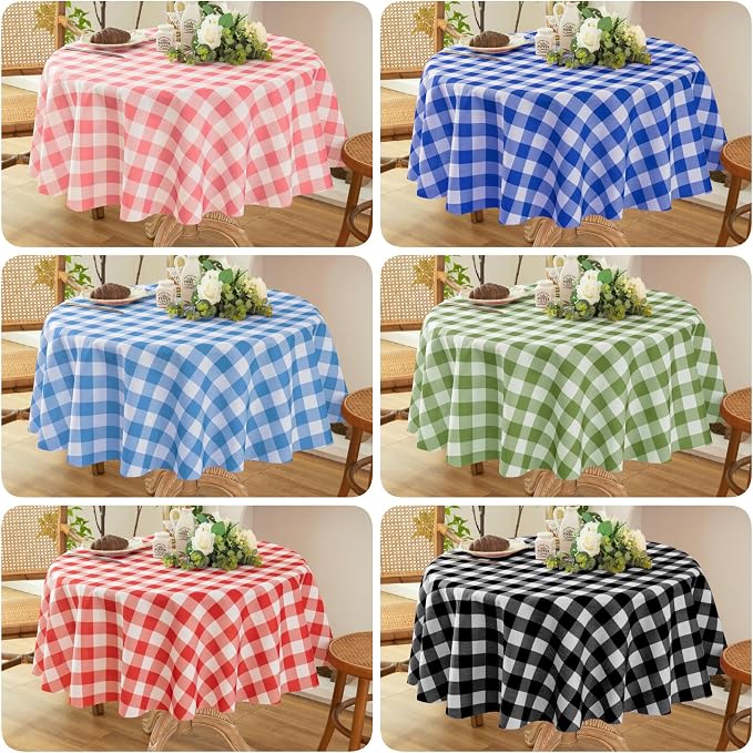 Waterproof Checkered Tablecloth Runner Fabric - Image 4