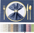BETEAM Placemats Set of 8, Woven Vinyl Placemat by BETEAM