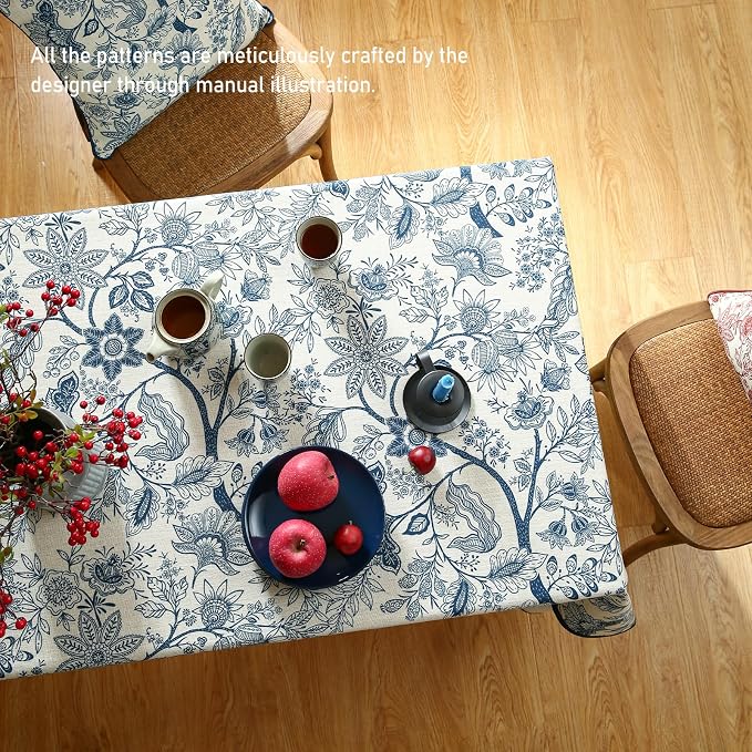 ISAENNE Designer French Linen Extra Long Rectangle Tablecloth, Durable Home - Image 6