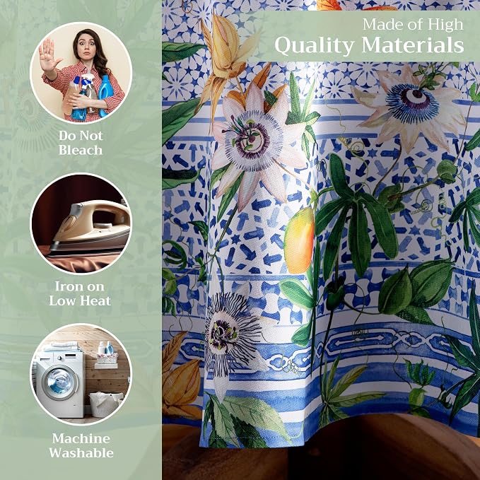 Maison d' Hermine Table Cloth Round Table 100% Cotton 69 Inches Tablecloth - Image 3