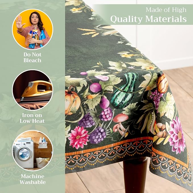 Maison d' Hermine Table Cloth Square Table 100% Cotton 60 x 60 Inches Fall - Image 3