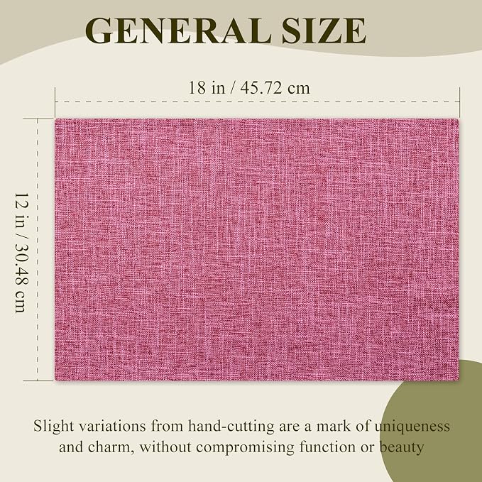 KXN Placemats Set of 4, Dual-Layer Thickened Faux Linen Table Mats, Heat - Image 6