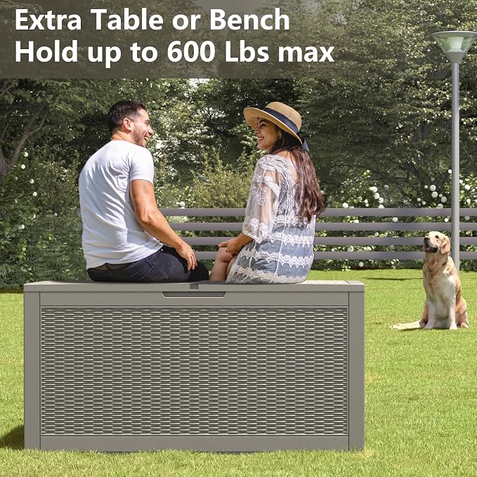 KAMABOKO 101 Gallon Waterproof Large Resin Deck Box, Lockable Large Outdoor - Image 5