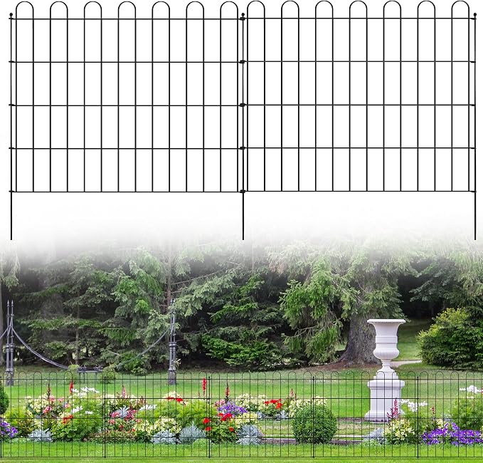 Sunnyglade 10 Panels No Dig Decorative Outdoor Garden Fence by Sunnyglade