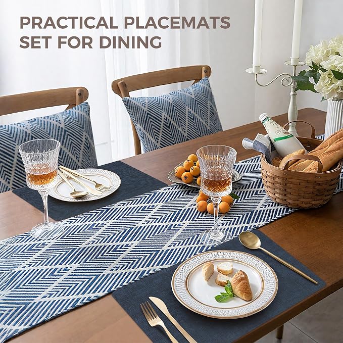 Vinyl Placemats Set of 8, Faux Leather Waterproof and Heat Resistant Place Mats - Image 5