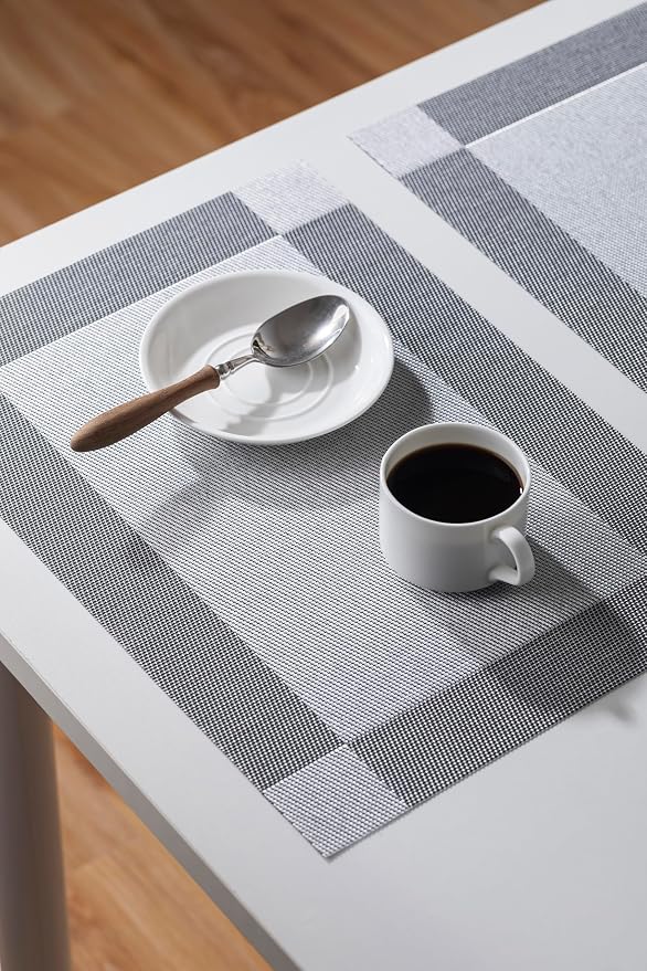 LEXMORE Placemats Set of 6 Vinyl/Plastic Woven Place Mats - Image 6