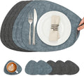 Placemats and Coasters, Washable Reversible Placemats Round Faux Leather by Chitomars
