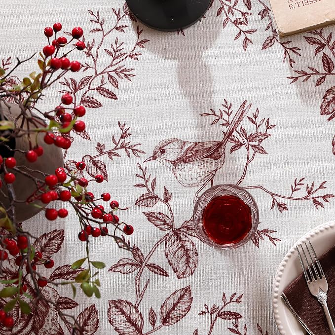 ISAENNE Designer Vintage Linen Table Cloth - Image 4