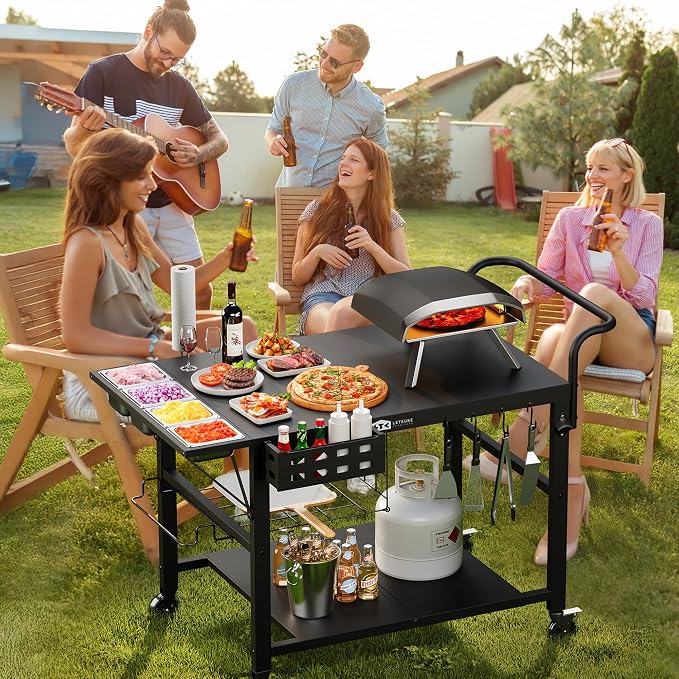 Leteuke Pizza Oven Table, Grill Cart Table - Image 6