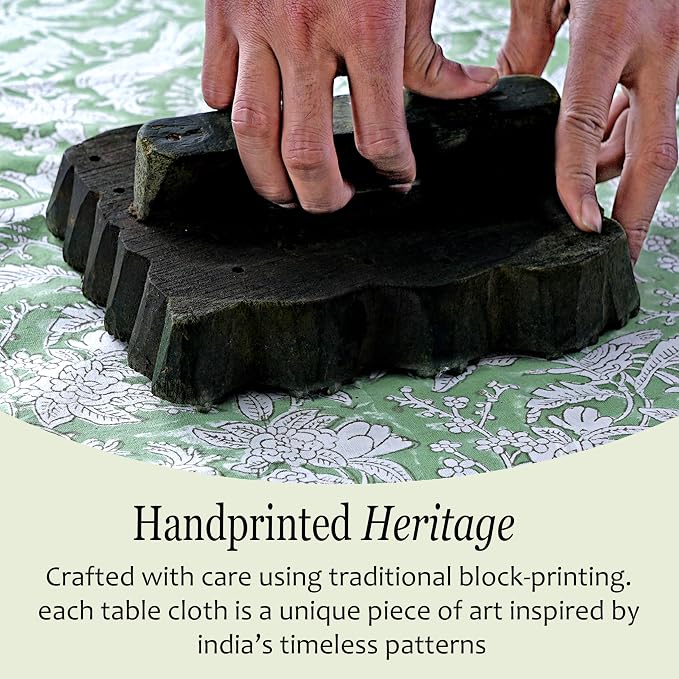 CPC Tablecloth 100% Cotton 72x160 Inch Indian Block Print Rectangle Table Cover - Image 5