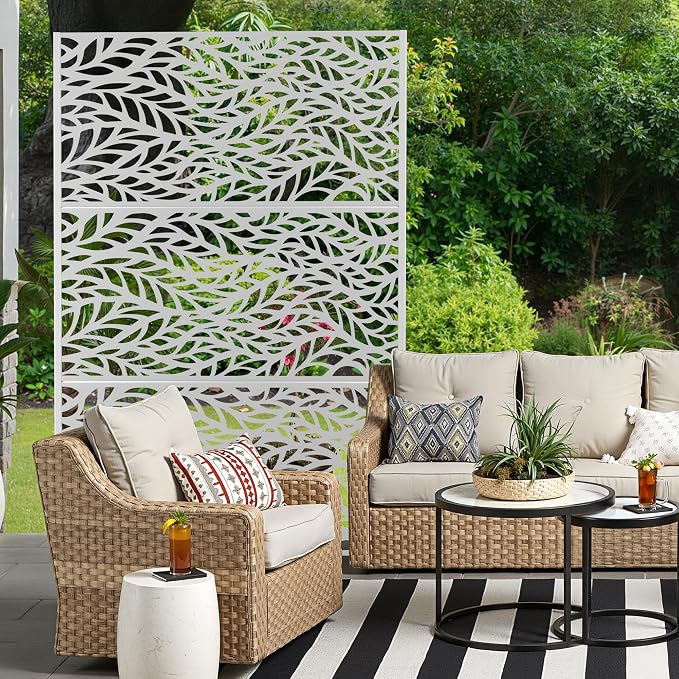 Metal Privacy Screen for Outdoor & Indoor Use, Free Standing Privacy Screen for - Image 7