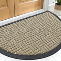 OLANLY Half Circle Door Mat Outside Entrance 29.5x17, Heavy Duty Sturdy Natural by OLANLY