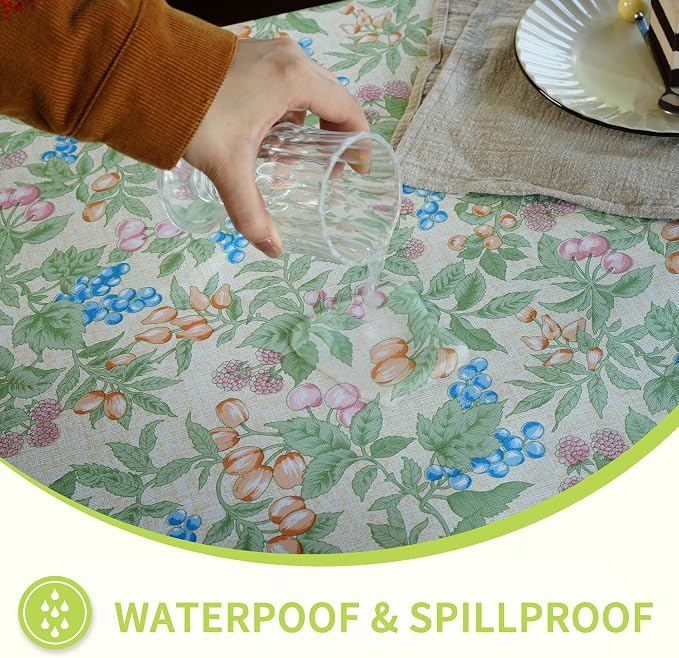 Rectangle Picnic Table Cloth, Elastic Waterproof Fitted Vinyl Tablecloths - Image 4