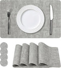 Vinyl Placemats Set of 4, Faux Leather Waterproof and Heat Resistant Place Mats by NCUE