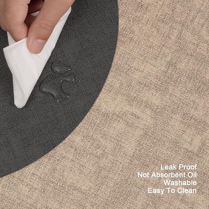 Myir JUN Round Placemats Dual Sided, Faux Leather Place Mats Set of 4 Indoor - Image 4