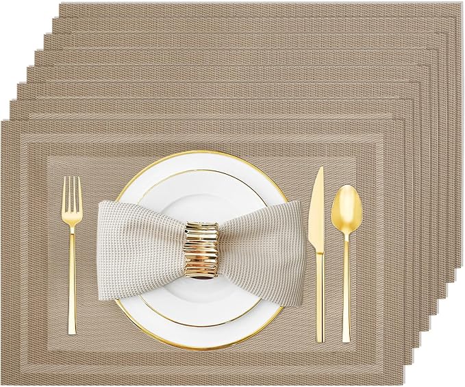 Placemats Set of 8 Washable&Wipeable Place mats by Uolr