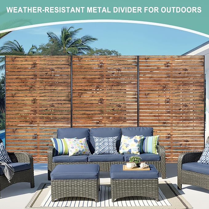 Metal Privacy Screen for Outdoor & Indoor Use, Free Standing Privacy Screen for - Image 5