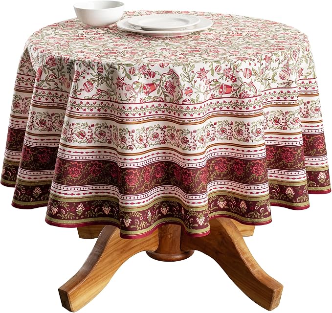 Maison d' Hermine Table Cloth Round Table 100% Cotton 63 Inches Fall Tablecloth by MaisondHermine