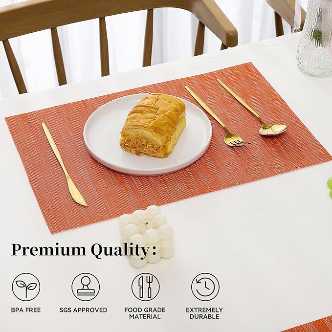 Leetaltree Orange Placemats Set of 4 - Image 2