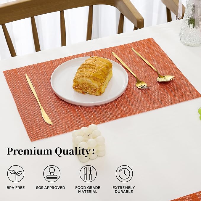 Leetaltree Orange Placemats Set of 8 - Image 2