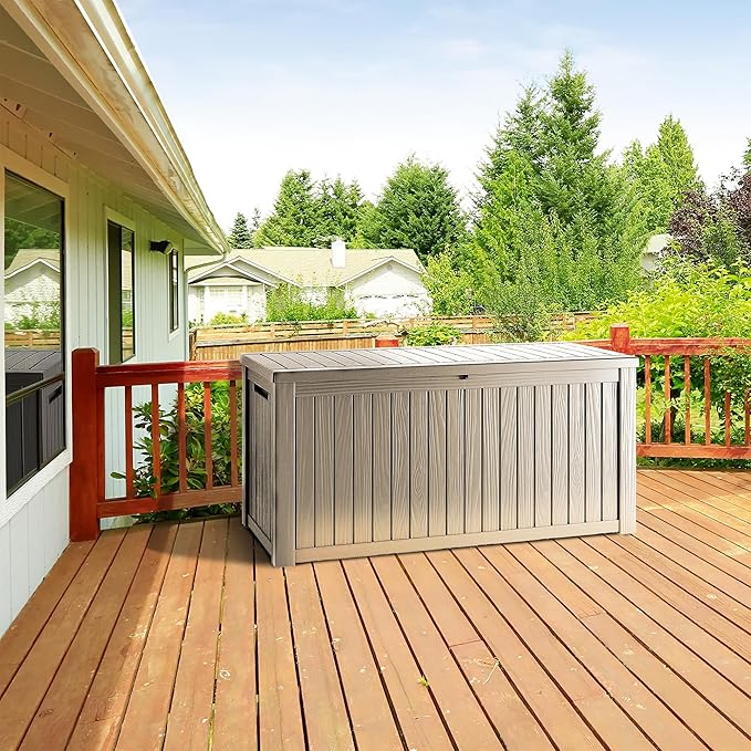 TARKARI 270 Gallon Lockable Resin Deck Box, Waterproof & UV-Resistant Outdoor - Image 5