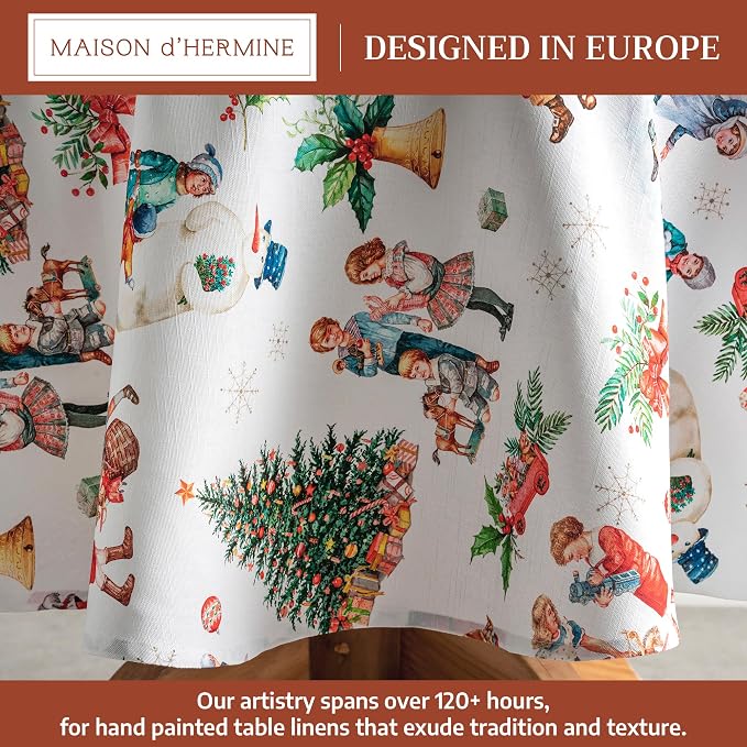 Maison d' Hermine Table Cloth Round Table 100% Cotton 69 Inches Fall Tablecloth - Image 2