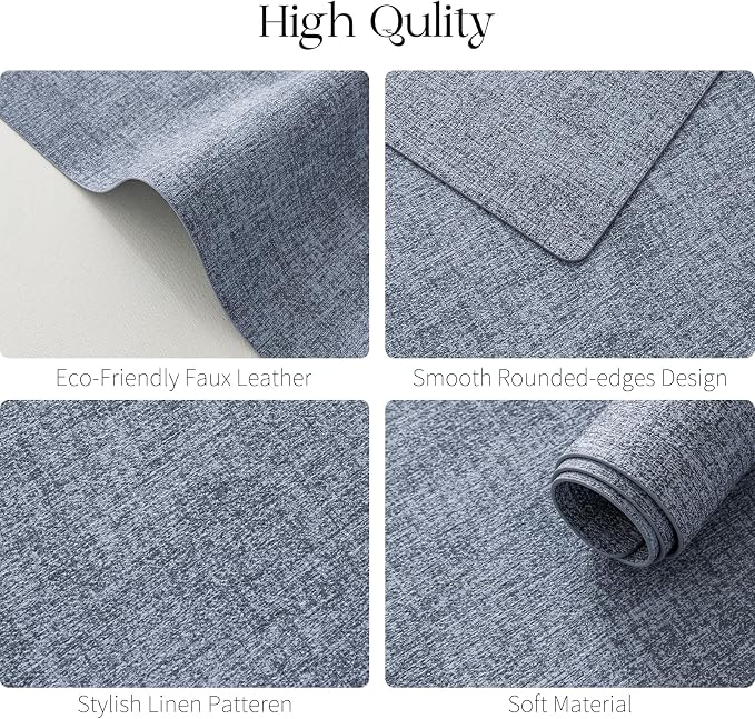 MOSAYT Faux Leather Placemats Set of 6, Heat Resistant Wipeable Washable Vinyl - Image 5