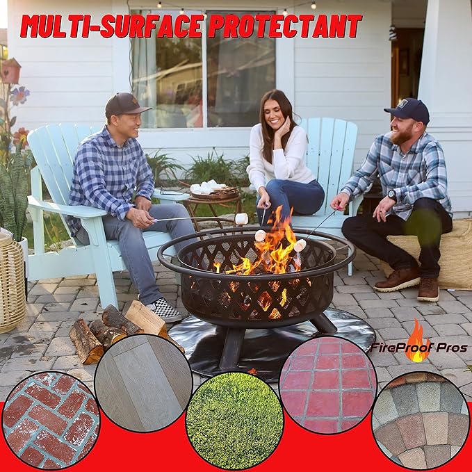 Fire Pit Mats for Under fire Pit 24" Round Non Combustable Heat Deflector Fire - Image 4